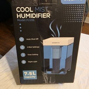 INSENVO Cool Mist Humidifier - Blue and White